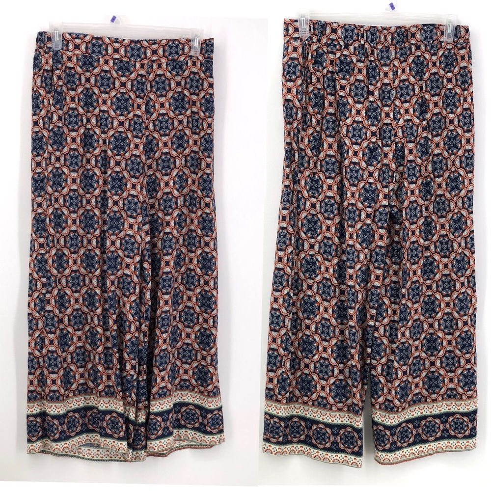 Suzanne Betro Wide leg Blue Multi Pant XL